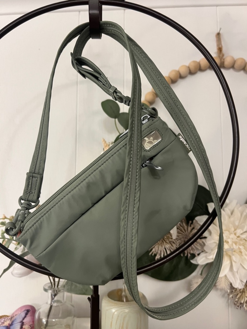 Pacsafe Olive Green Adjustable Crossbody Bag